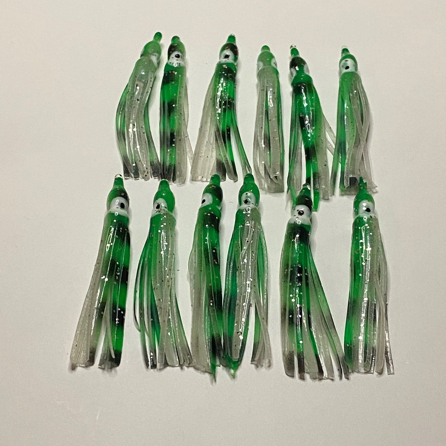 Green, Black & Glow - Twinkie Squid - 7cm (12 Pack)